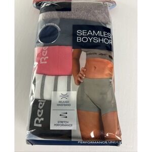 Reebok Women's 5-Pack Boyshorts Size Large 12-14 Seamless Tagfree Multicolor E10
